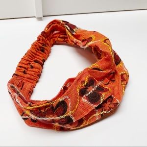 Retro Style Stitched Headband Burnt Orange 70s